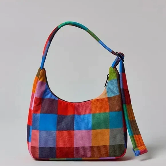 BAGGU x  UO - MADRAS Mini Nylon Shoulder Bag - Picture 4 of 4